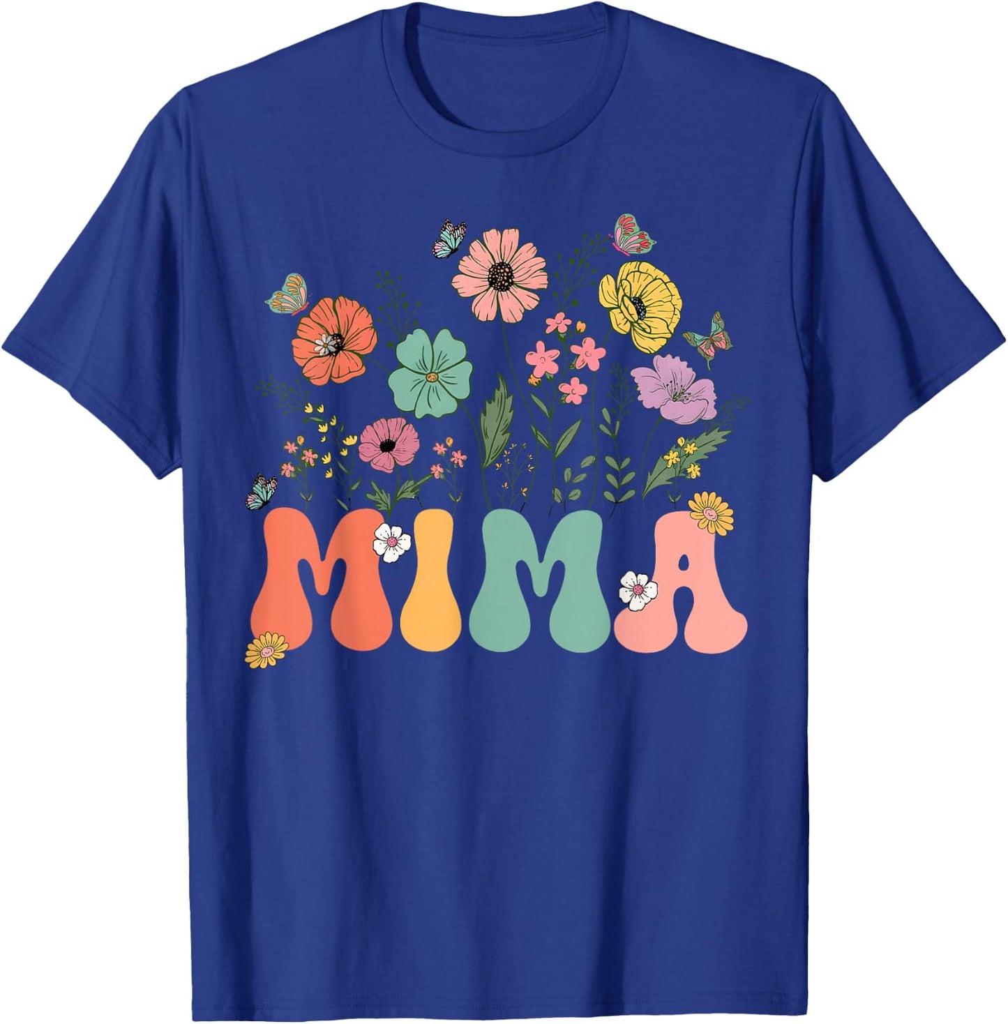 Mima Mothers Day For Grandma Wildflower Floral Women T-Shirt - T-Shirt | Royal