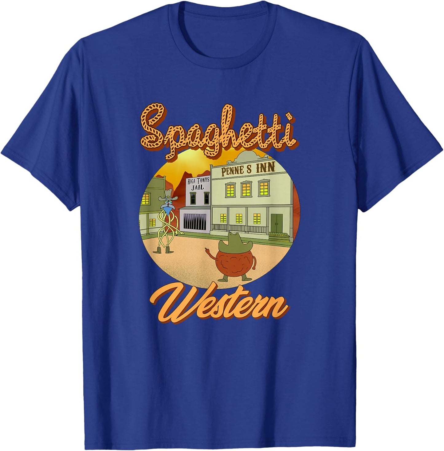 Spaghetti Western, Funny Italian Spaghetti, Pasta Meatballs T-Shirt - T-Shirt | Royal