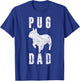 Vintage Pug Dad Gift Puggle Father Dog Papa Pet Lover T-Shirt - T-Shirt | Royal