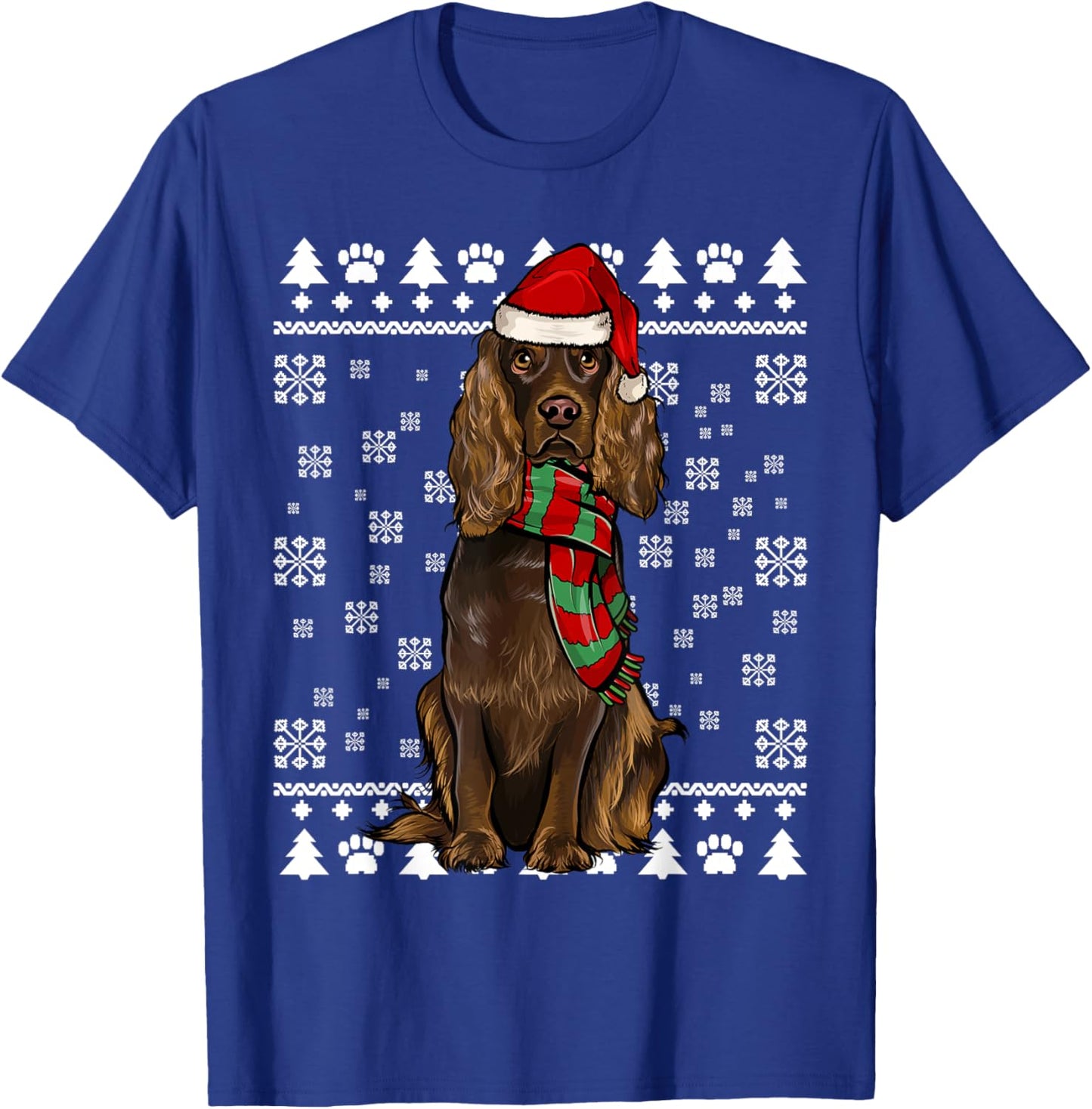 Boykin Spaniel Dog Santa Hat Xmas Ugly Christmas T-Shirt - T-Shirt | Royal