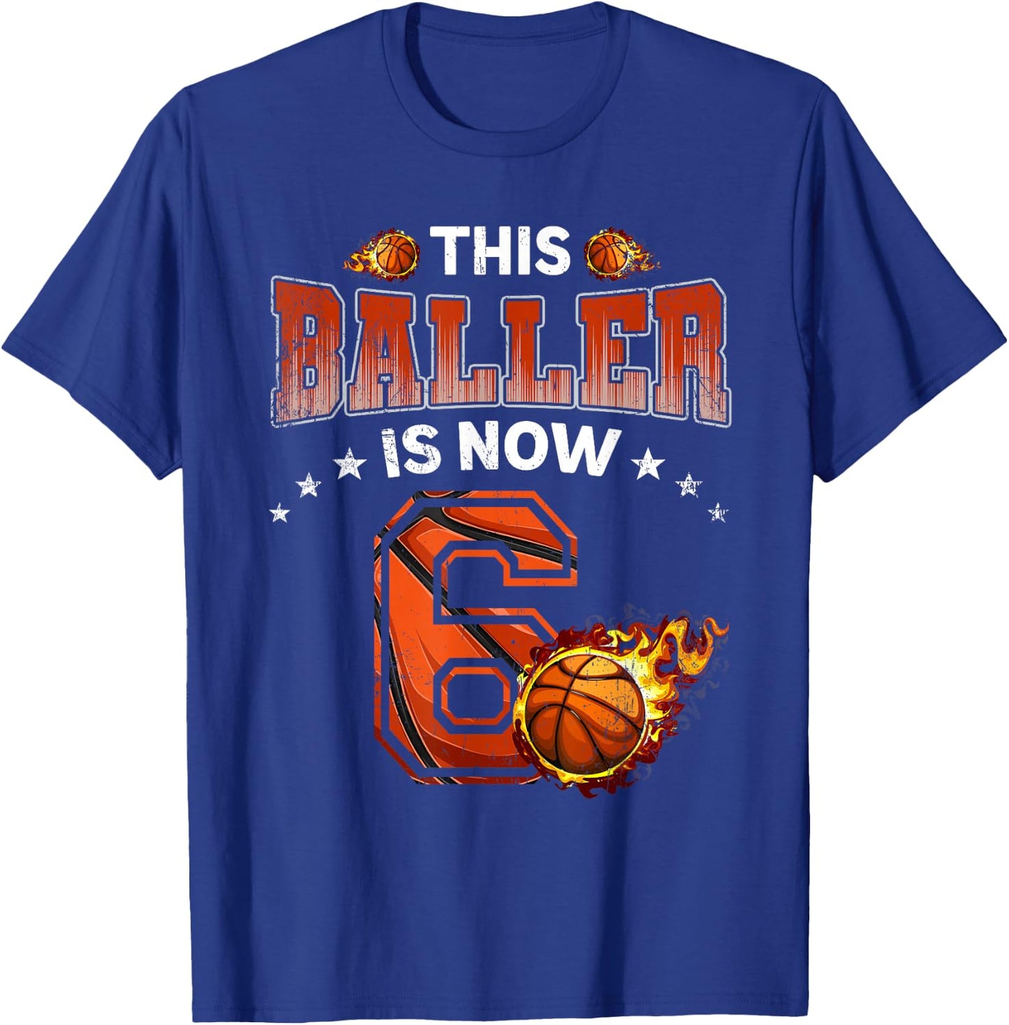 6th Birthday Boys Basketball Player Gifts 6 Years Old Kids T-Shirt - T-Shirt | Royal