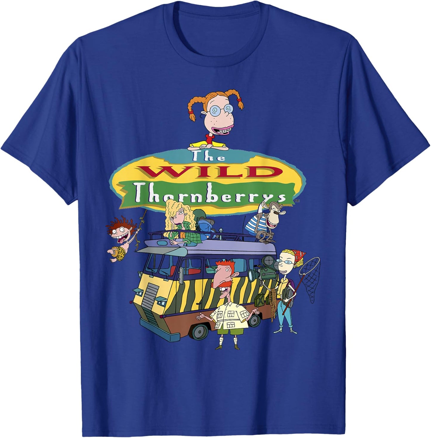 The Wild Thornberrys Family Van Group Title Logo T-Shirt - T-Shirt | Royal