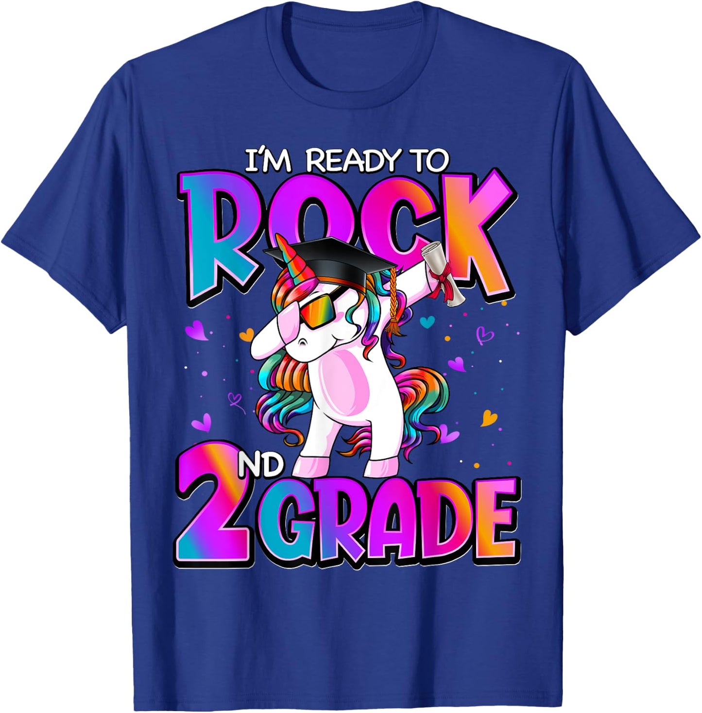 I'm Ready To Rock 2nd Grade Unicorn Back To School Girls T-Shirt - T-Shirt | Royal