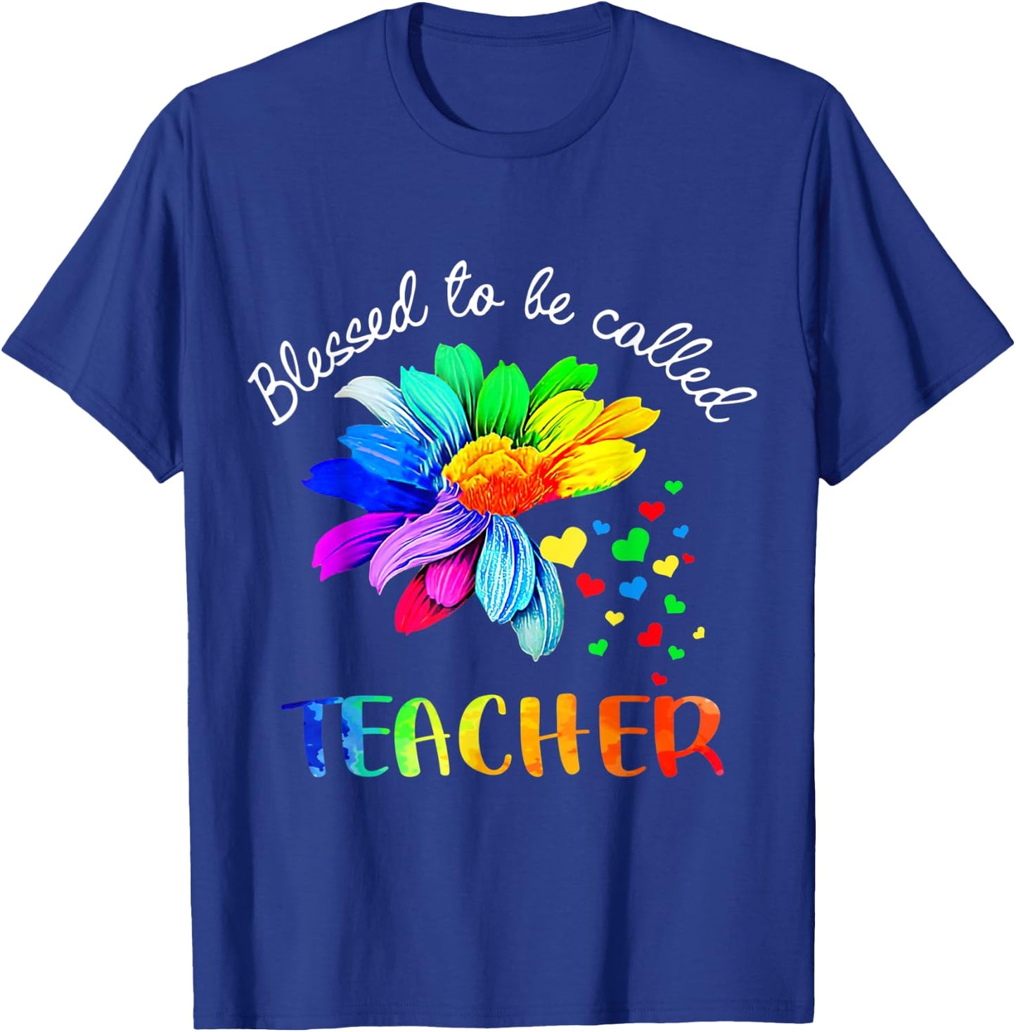 Blessed To Be Called Teacher Flower Power T-Shirt - T-Shirt | Royal