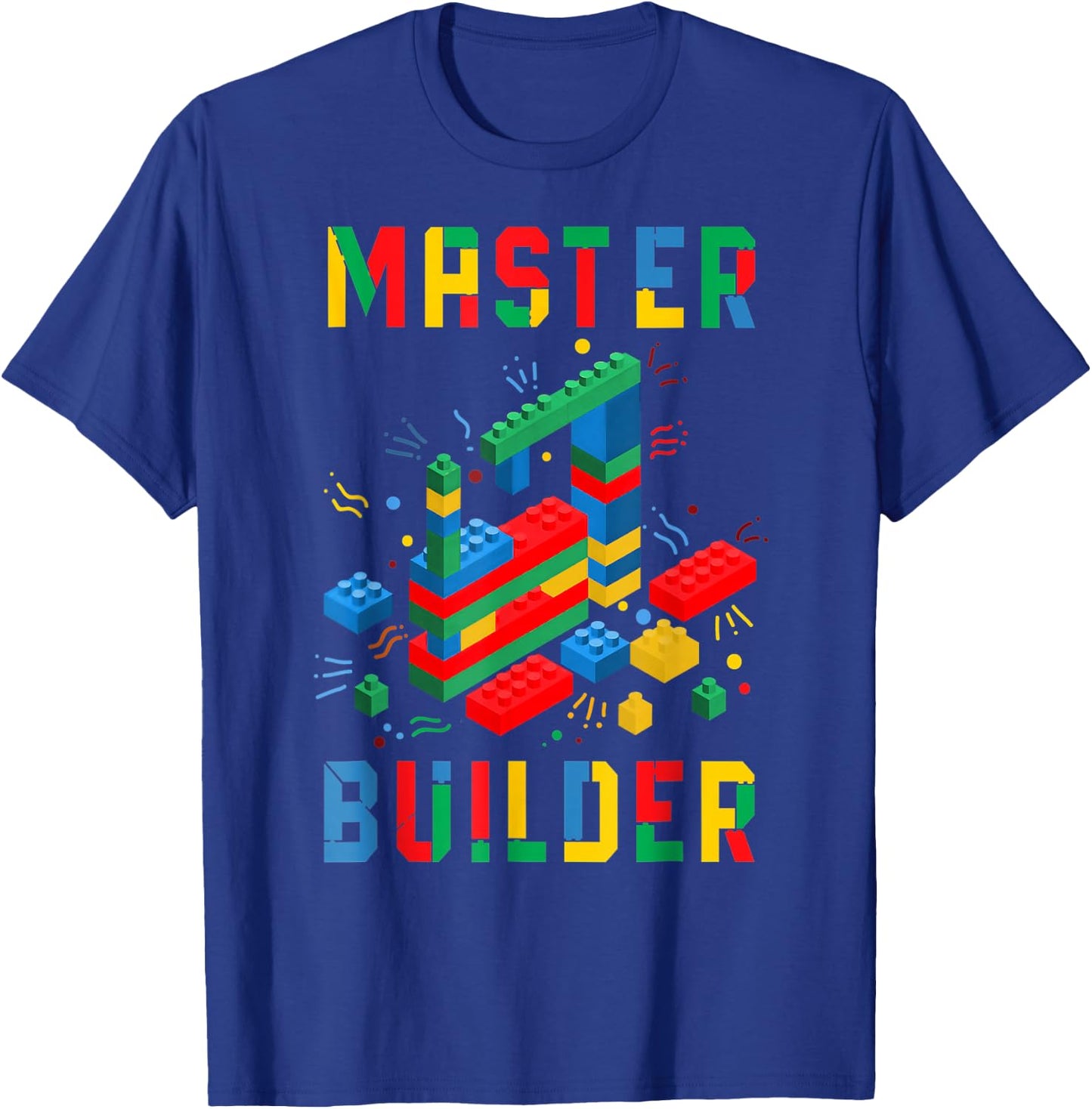 Brick Builder Funny Blocks Master Builder Building Blocks T-Shirt - T-Shirt | Royal