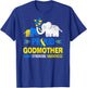 Proud Godmother Down Syndrome Awareness Blue Yellow Ribbon T-Shirt - T-Shirt | Royal