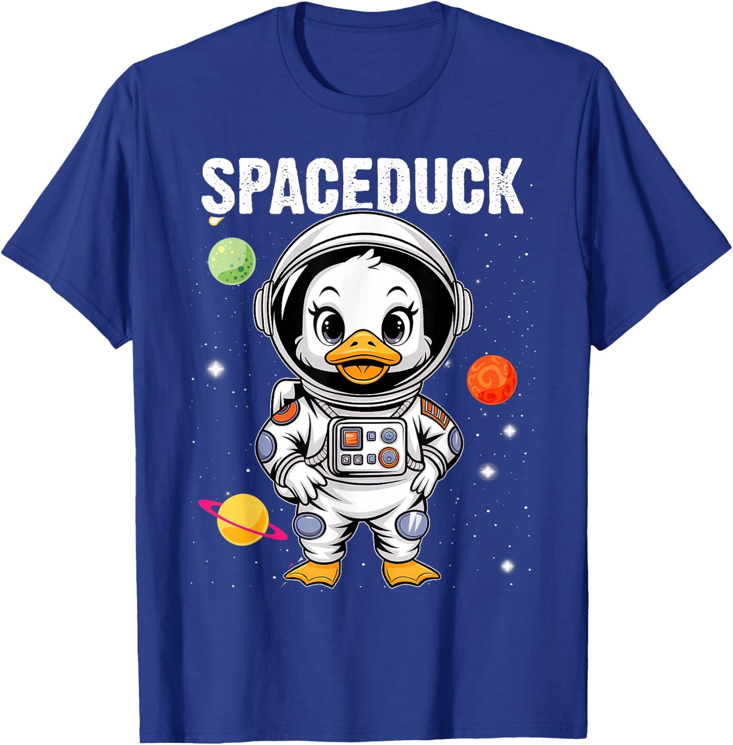 Space Rubber Duck Funny Astronaut Rubber Duckling Galaxy T-Shirt - T-Shirt | Royal