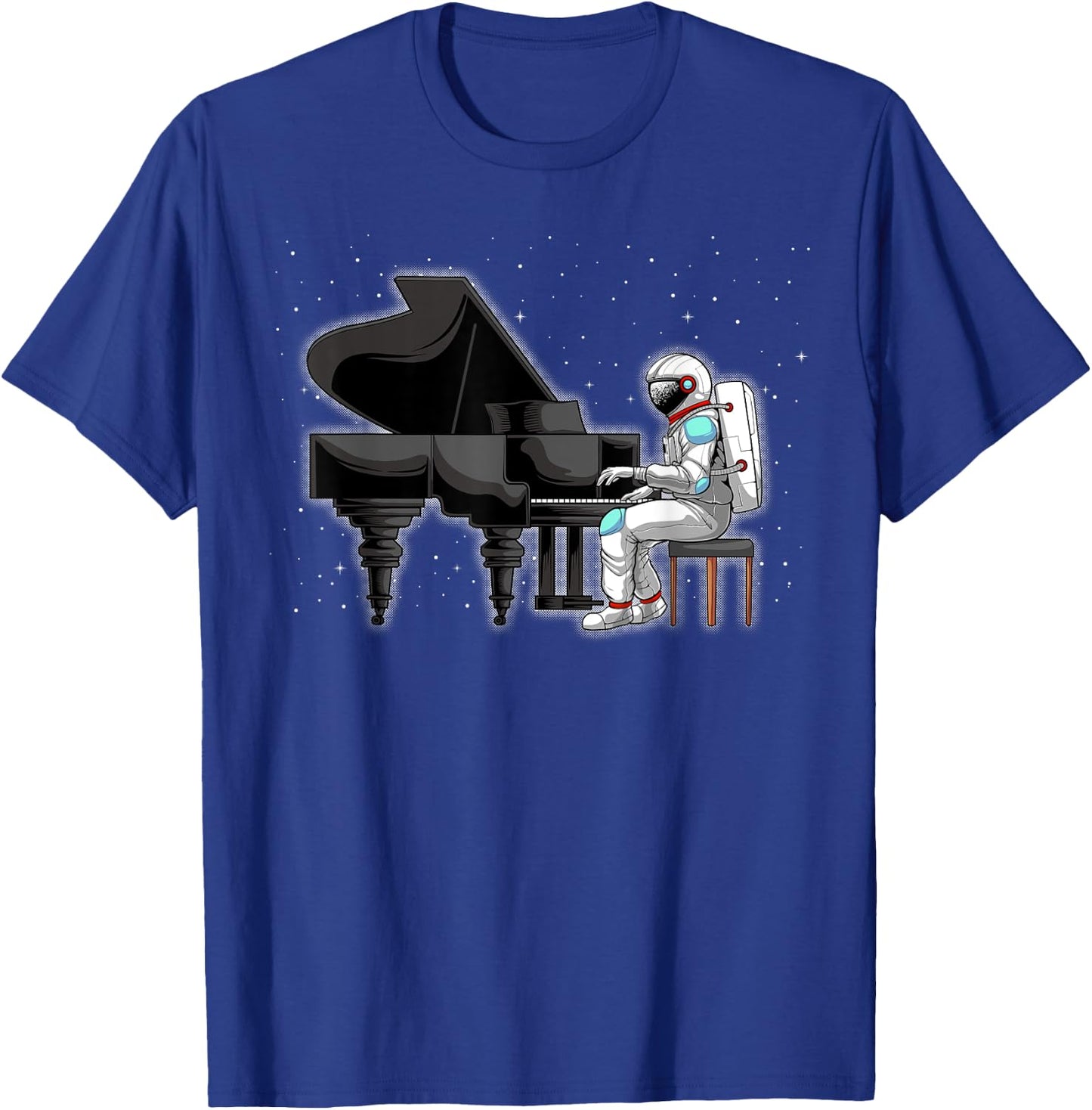 Cool Piano Art Women Keyboard Piano Player Astronaut T-Shirt - T-Shirt | Royal