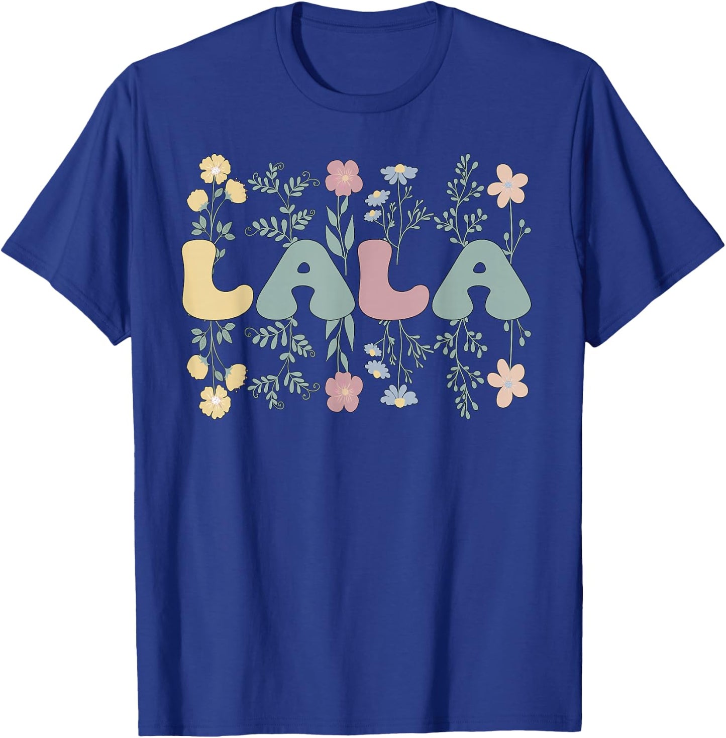 Groovy Lala Grandmother Flowers Lala Grandma T-Shirt - T-Shirt | Royal