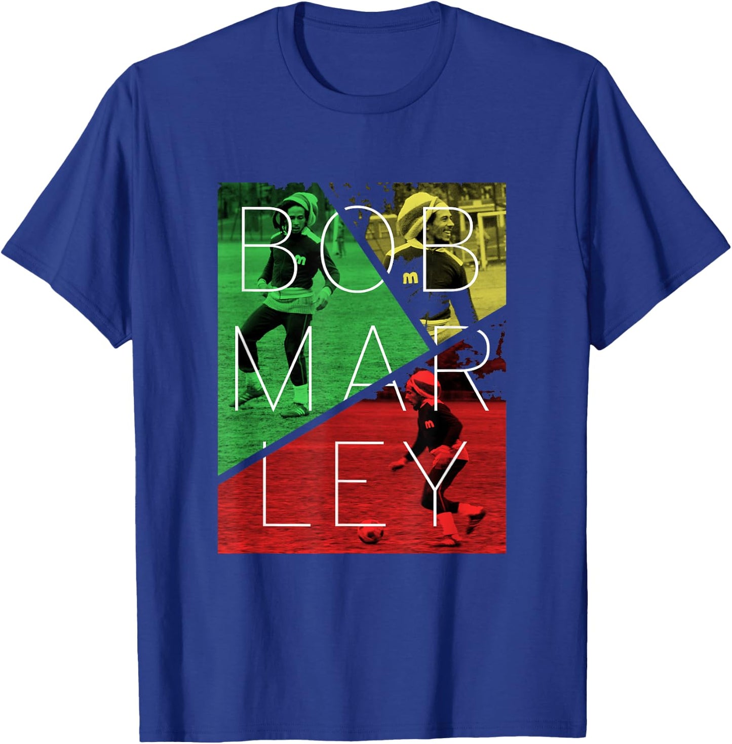 Bob Marley Soccer Split T-Shirt - T-Shirt | Royal