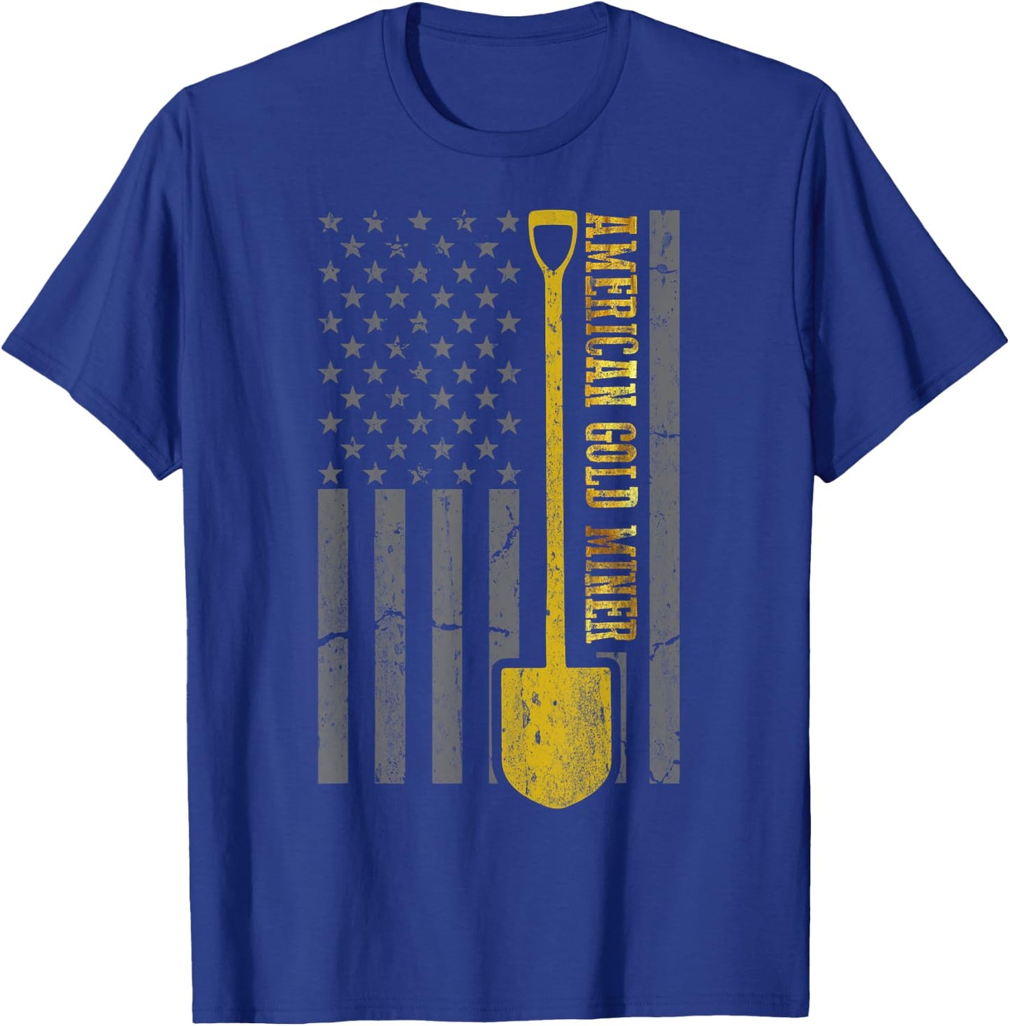 Golden US Flag for American Gold Miner T-Shirt - T-Shirt | Royal