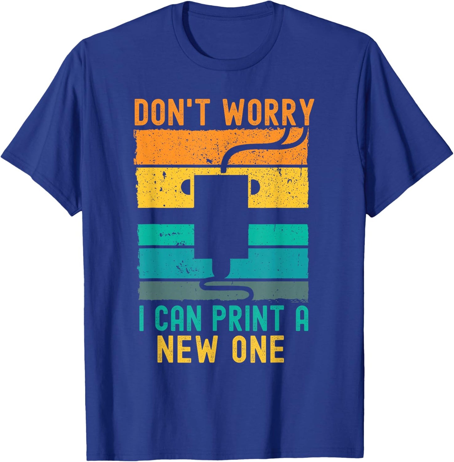 3D Printer Vintage Retro Gift for Geeks 3D Printing T-Shirt - T-Shirt | Royal