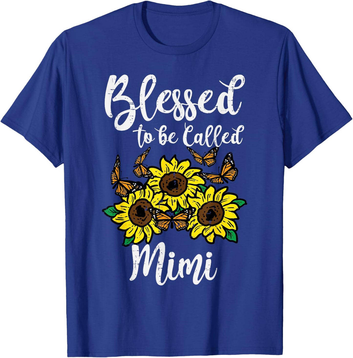 Blessed To Be Called Mimi Sunflower Mothers Day Grandma T-Shirt - T-Shirt | Royal