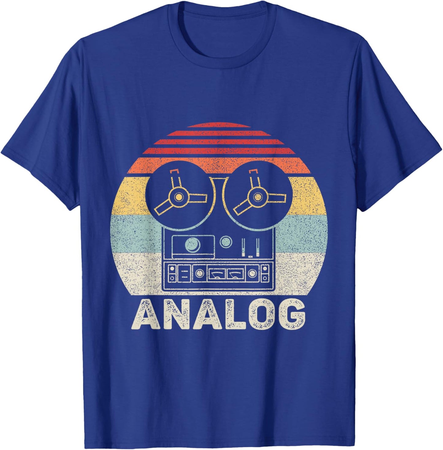 Vintage Retro Reel To Reel Analog Audio Sound Engineer T-Shirt - T-Shirt | Royal
