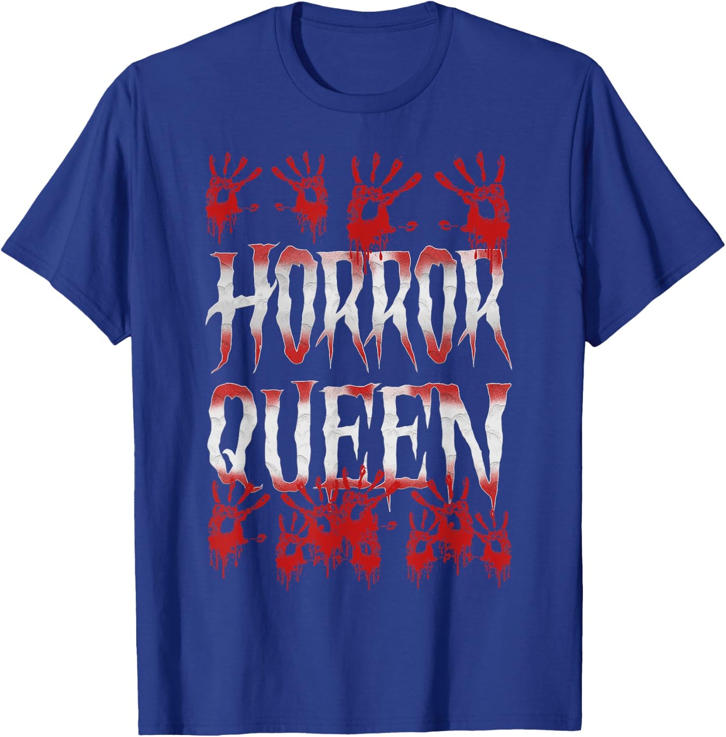 Horror Queen Halloween Scary Bloody Hand T-Shirt - T-Shirt | Royal