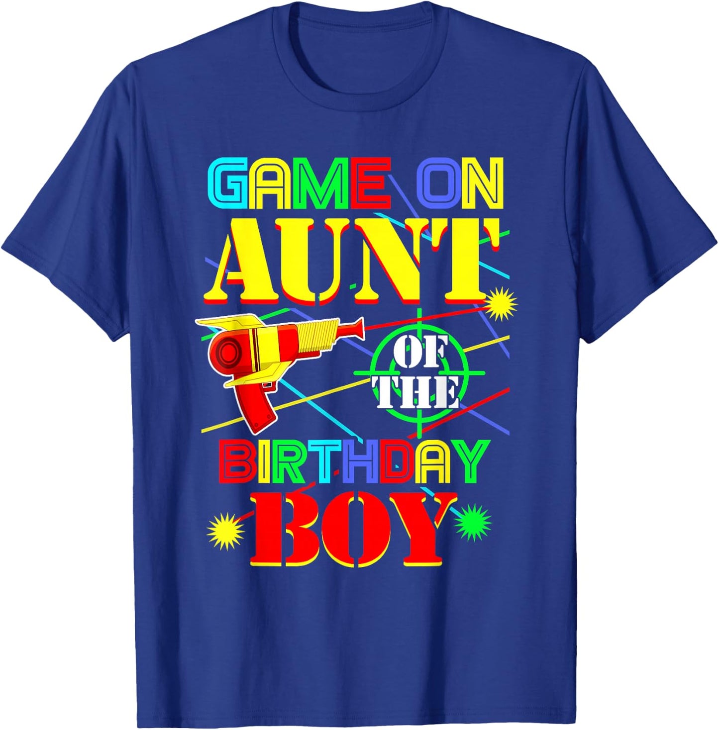 Game On Aunt Of The Birthday Boy Shirt Funny Mommy Mama T-Shirt - T-Shirt | Royal
