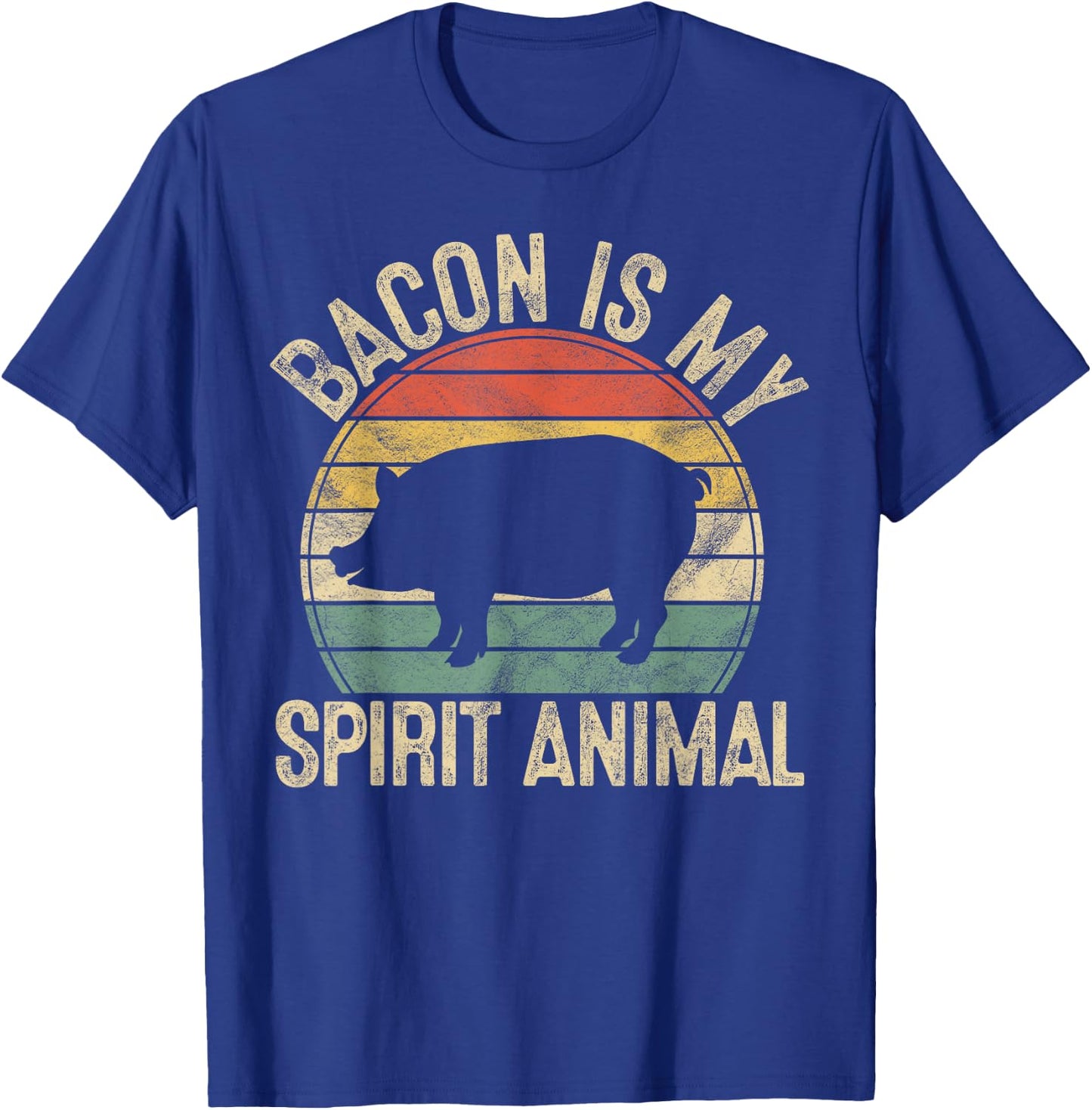 Bacon Is My Spirit Animal Gift Retro BBQ Costume Pork Grill T-Shirt - T-Shirt | Royal