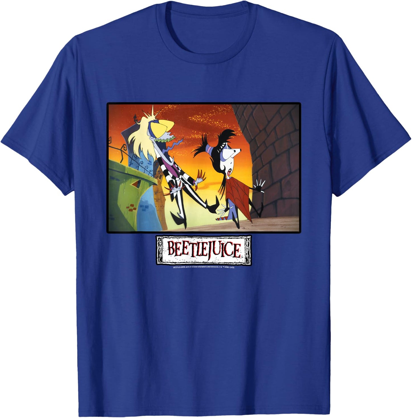Beetlejuice and Lydia Surprised Bug Eyes T-Shirt - T-Shirt | Royal