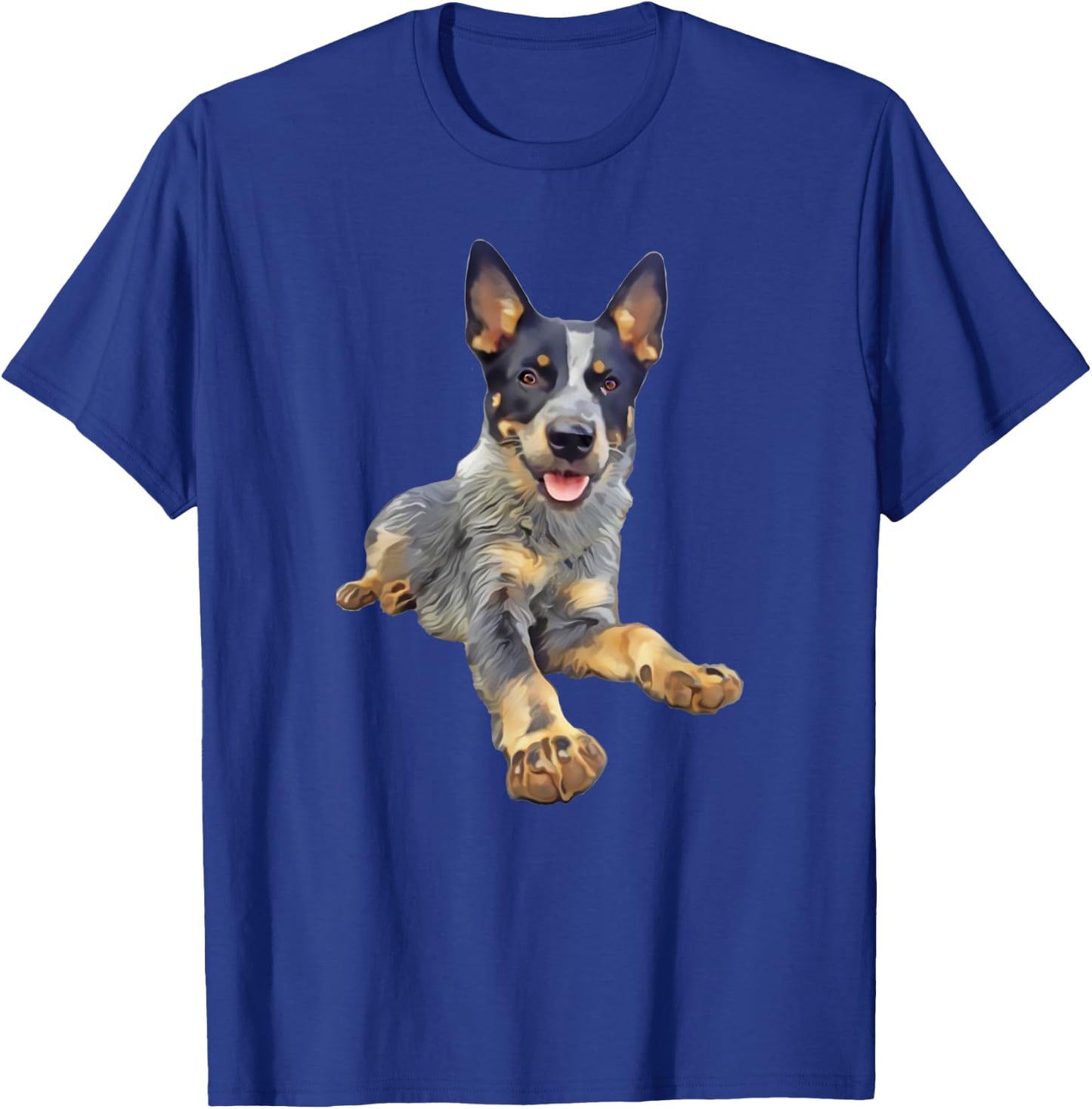 Queensland Heeler Blue Laying Down T-Shirt - T-Shirt | Royal