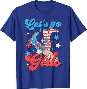 Let's Go Girls Western Cowgirls 4th Of July Bachelorette T-Shirt - T-Shirt | Royal
