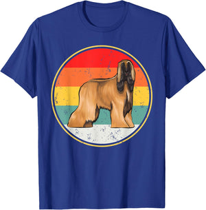 Vintage Retro Sunset Afghan Hound Dog Men Women Kids T-Shirt - T-Shirt | Royal