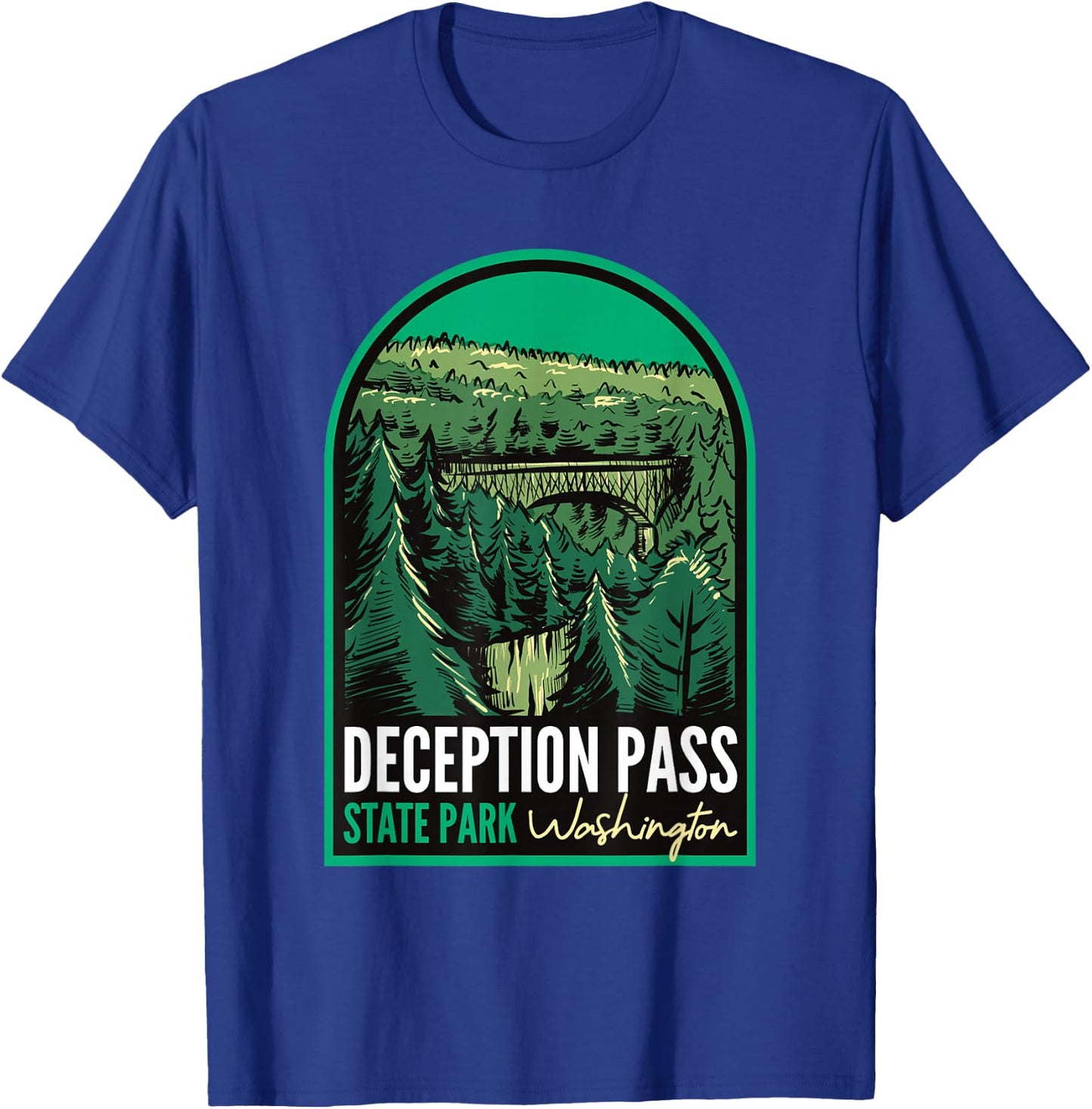 Deception Pass State Park Washington T-Shirt - T-Shirt | Royal