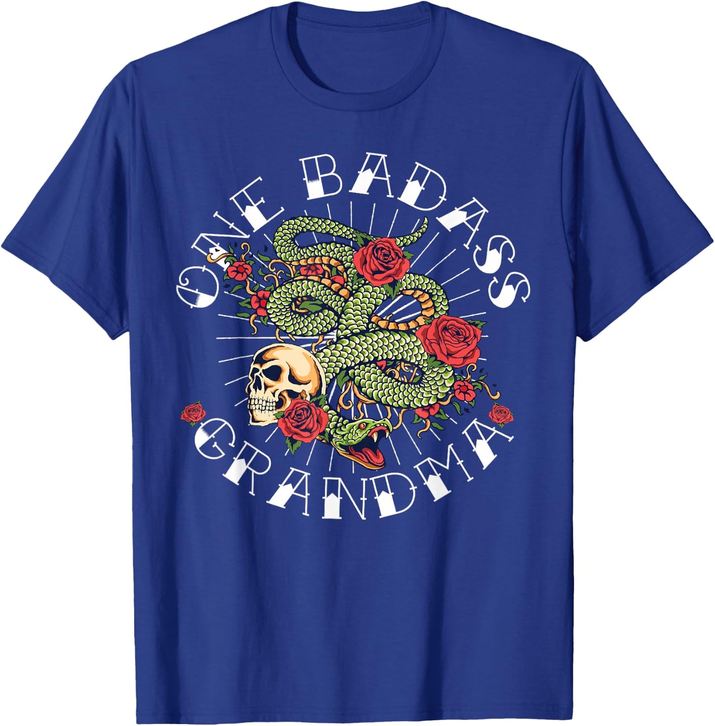 One Badass Grandmother Tattoo Art Funny Gift Grandma T-Shirt - T-Shirt | Royal