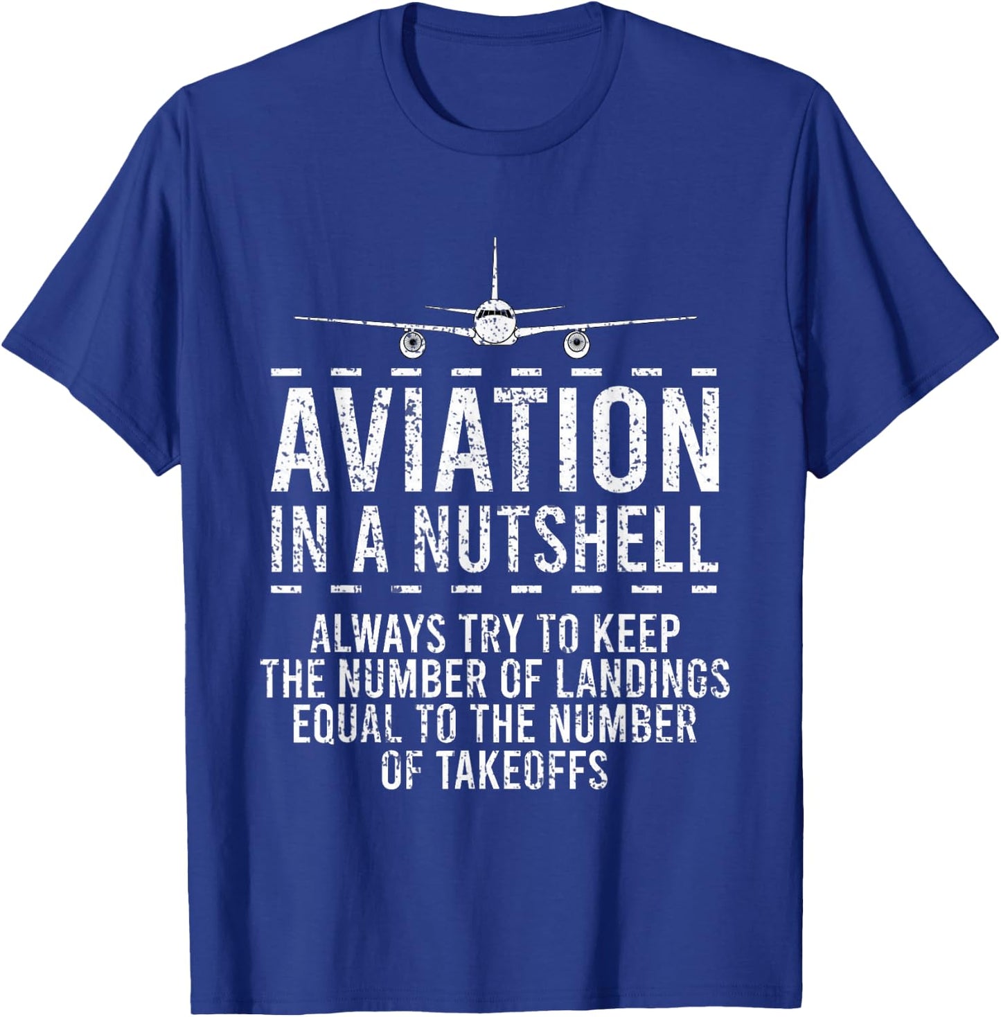 Aviation In A Nutshell Funny Pilot Aviator Airplane T-Shirt - T-Shirt | Royal