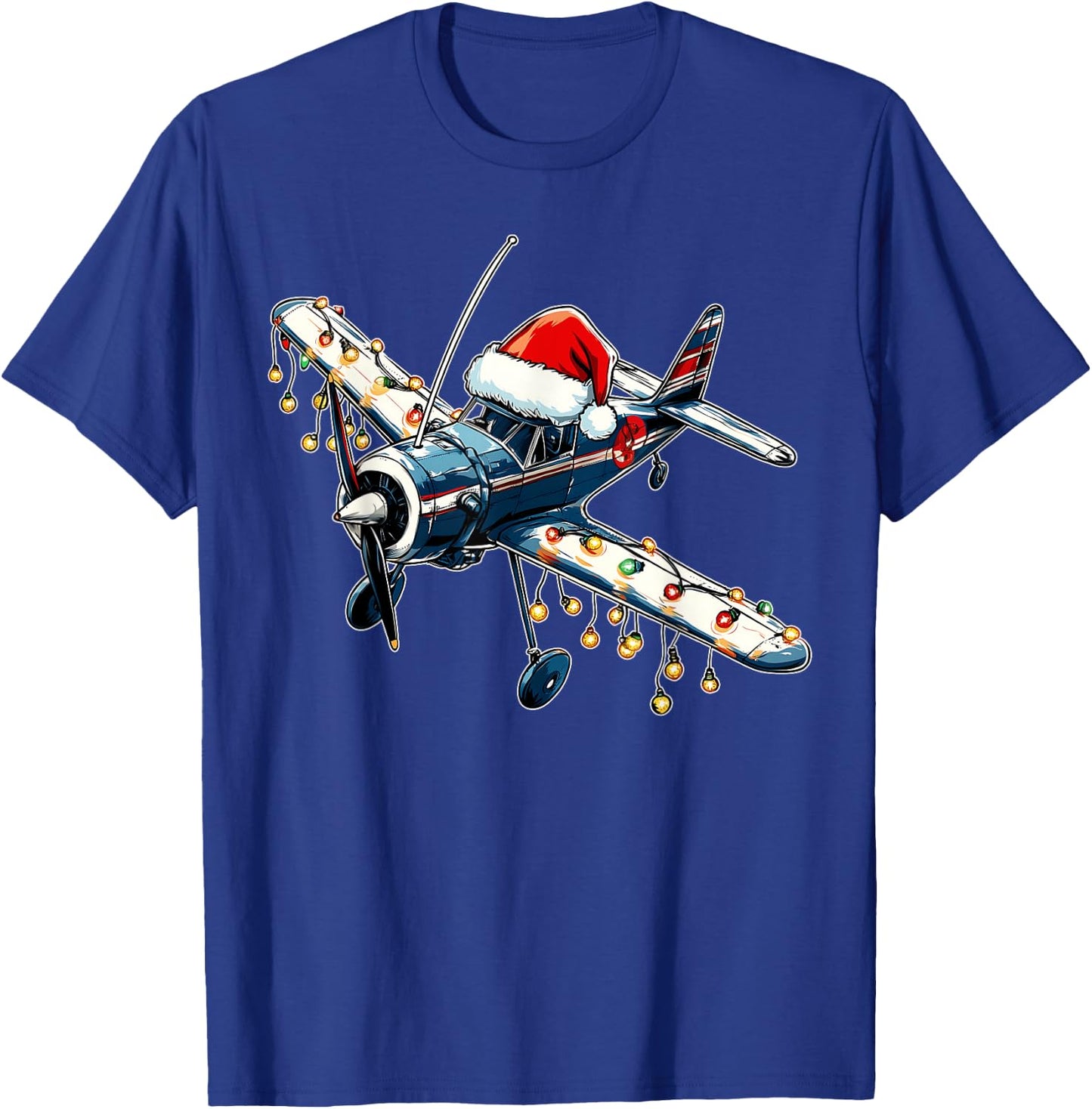 RC Airplane Model Flight Pilot Christmas Hat Xmas T-Shirt - T-Shirt | Royal