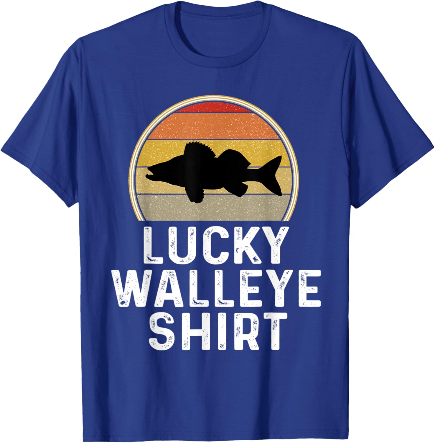 Lucky Walleye Shirt Fishing Fisherman Angler Gift Retro T-Shirt - T-Shirt | Royal