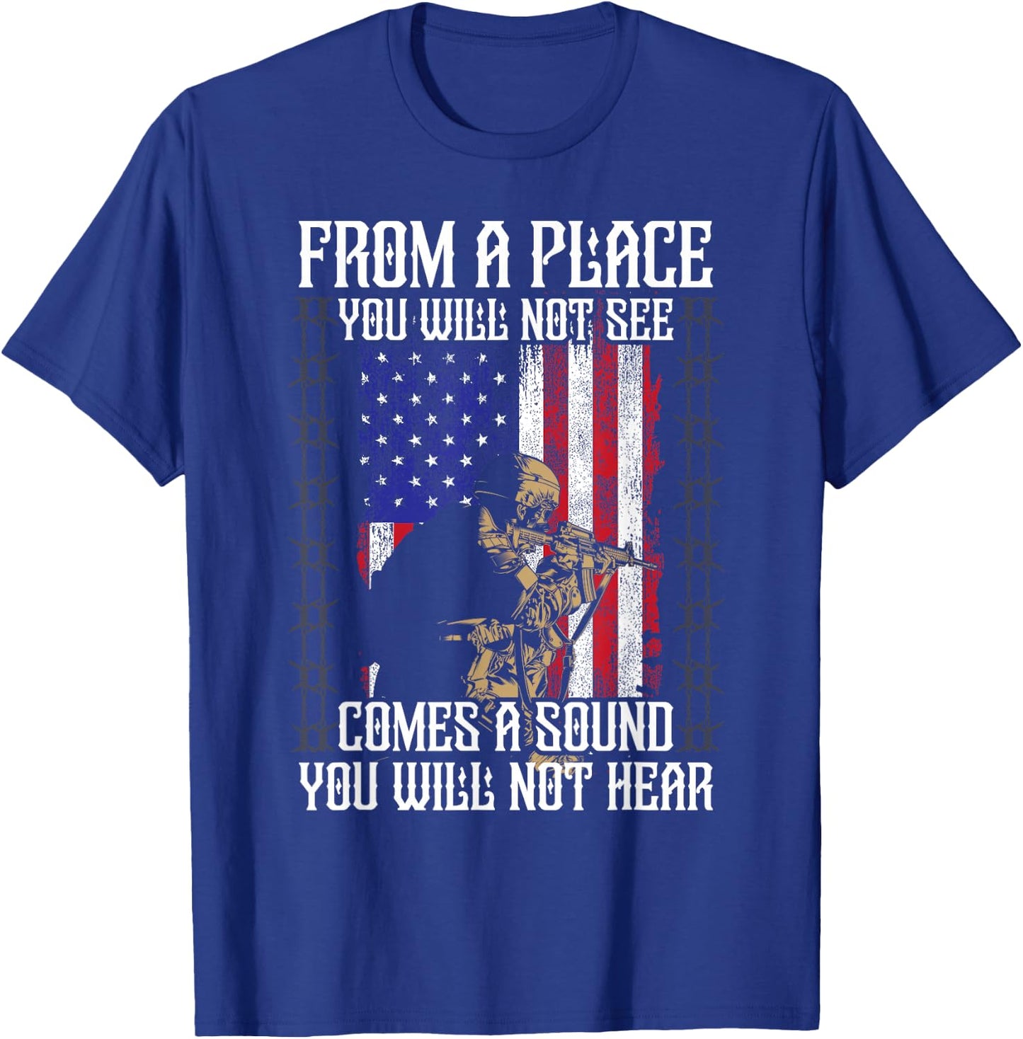 Sniper Military Sharpshooter Shooting Noise Marksman Shooter T-Shirt - T-Shirt | Royal