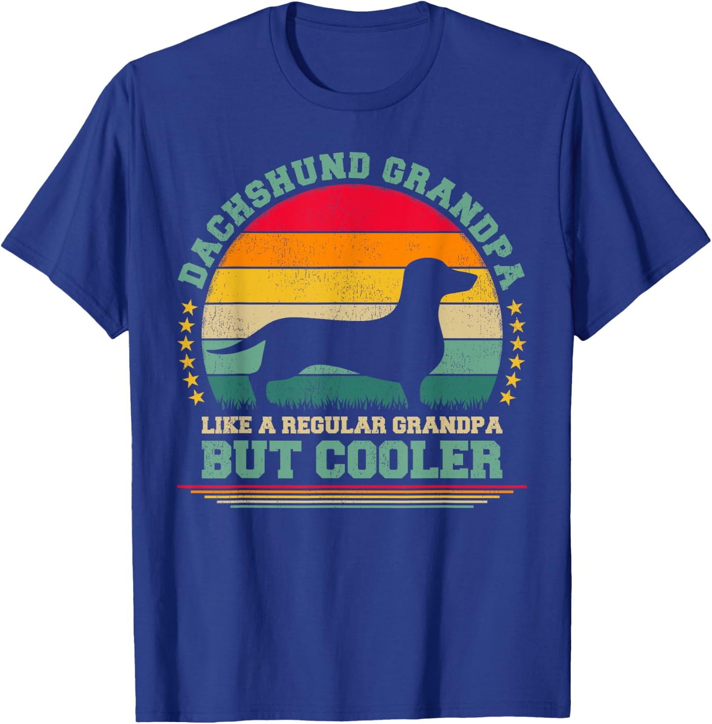 Dachshund Dog Lover Vintage Dachshund Grandpa Father's Day T-Shirt - T-Shirt | Royal