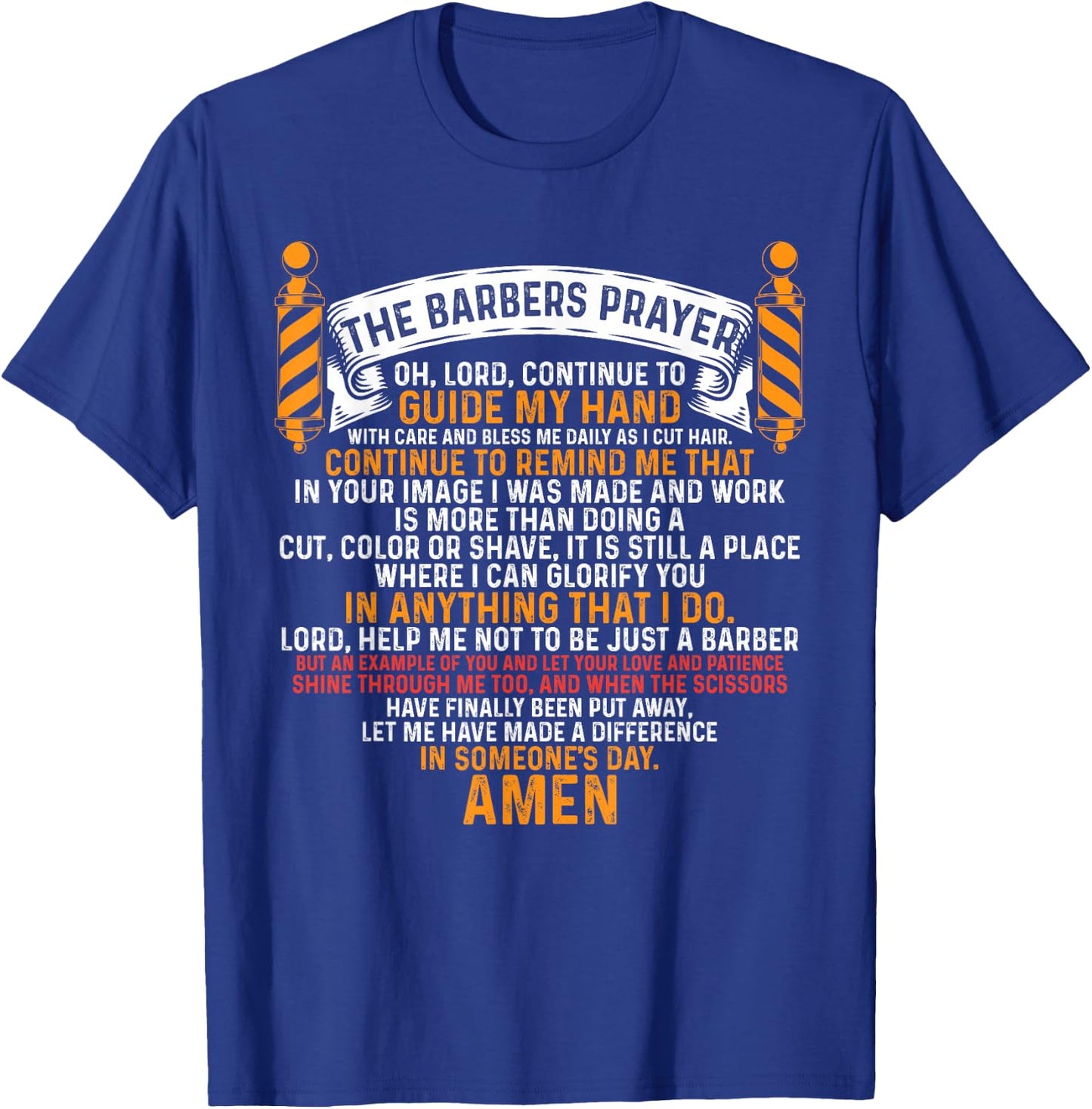 The Barber's Prayer Men Barbershop Hairdresser T-Shirt - T-Shirt | Royal