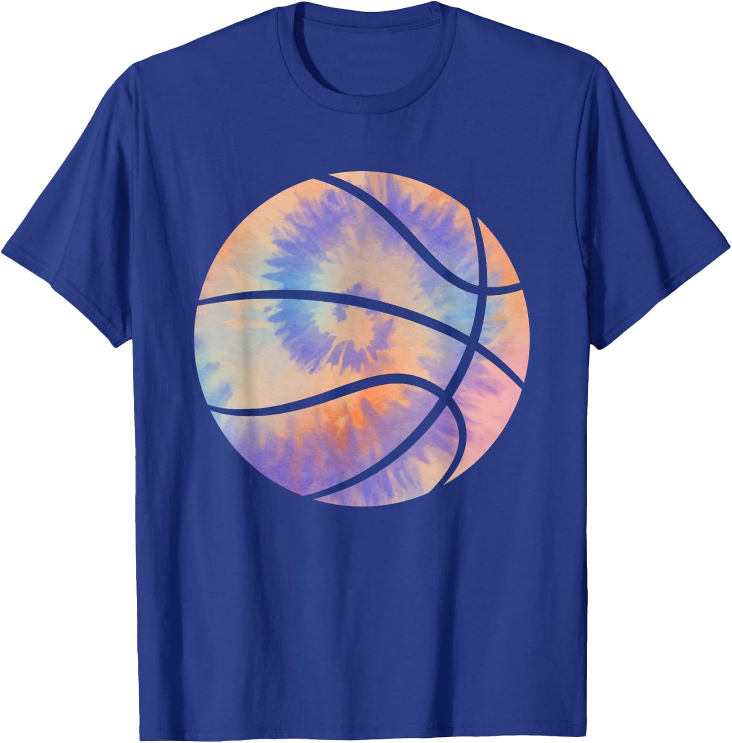 Basketball Tie Dye Colorful Rainbow Basketball Player Lover T-Shirt - T-Shirt | Royal