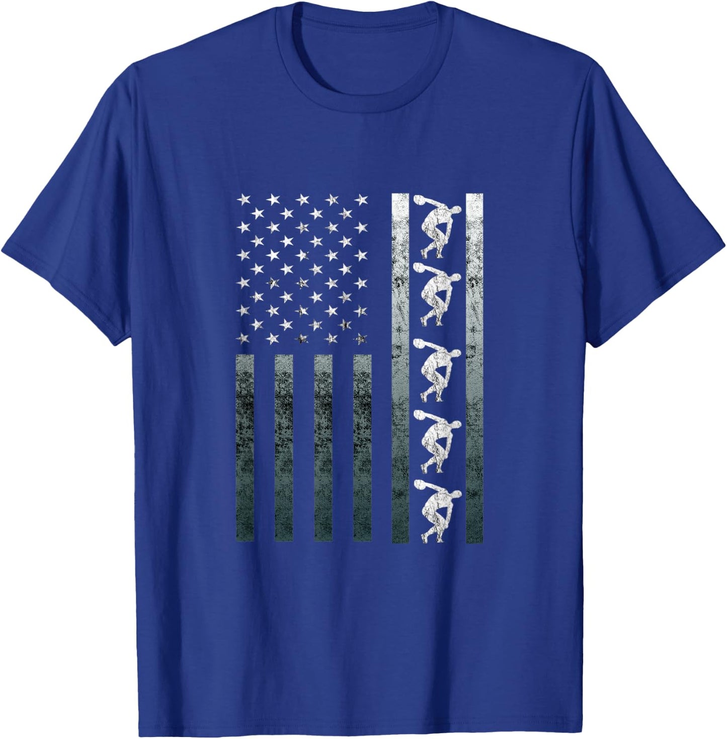 Discus Thrower Track And Field Vintage America Flag USA T-Shirt - T-Shirt | Royal