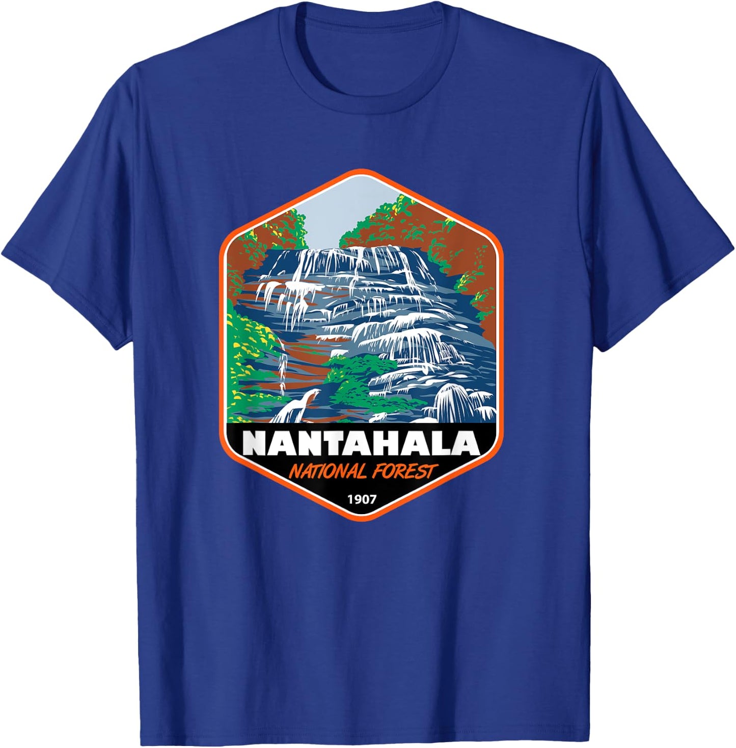 Nantahala National Forest North Carolina Badge T-Shirt - T-Shirt | Royal