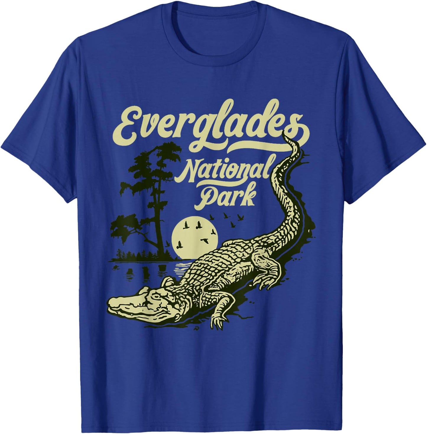 Giant Step Design Co. Everglades National Park Vintage Crocodile Alligator Florida T-Shirt - T-Shirt | Royal