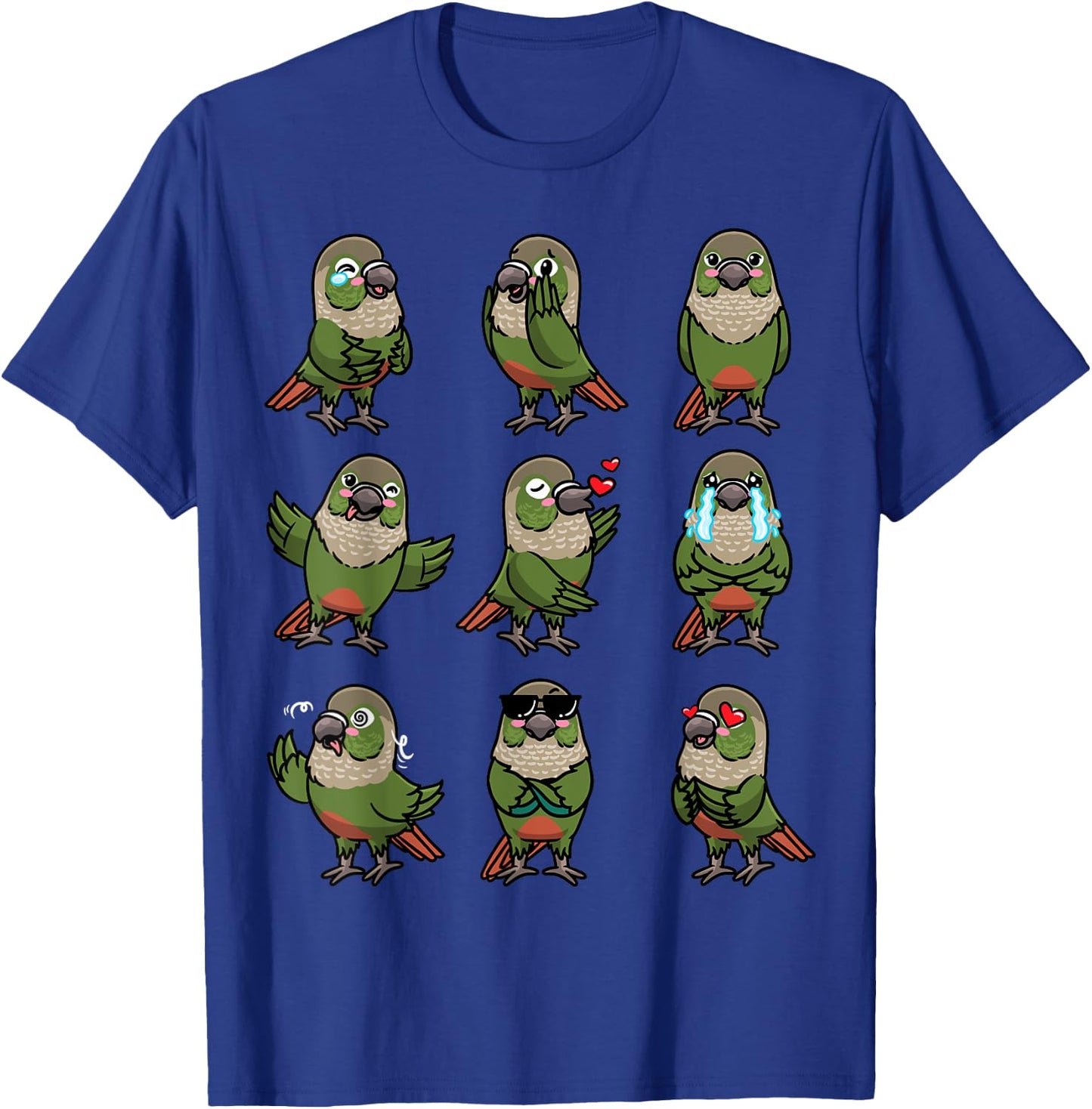 Green Cheek Conure Green-cheeked Parakeet Bird Parrot T-Shirt - T-Shirt | Royal
