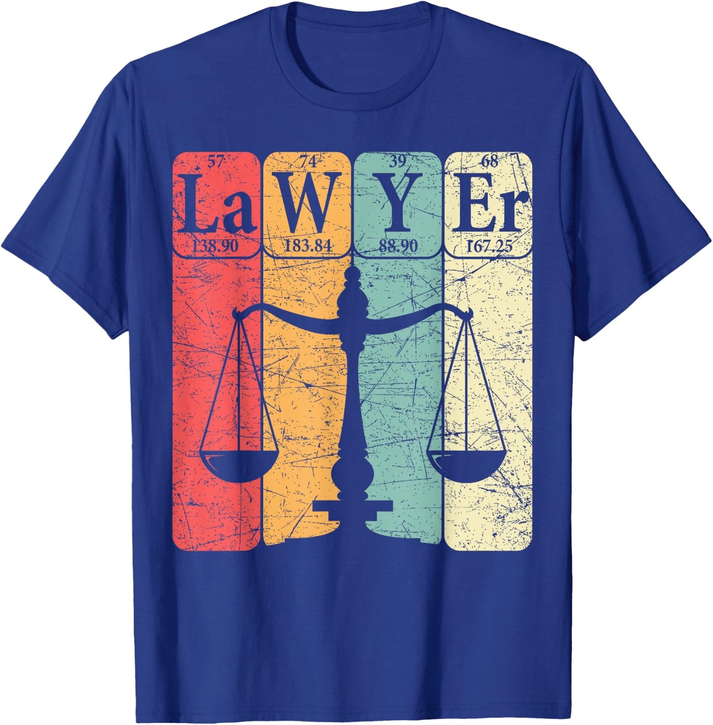 Lawyer Periodic Table Elements Nerd Lawyer Vintage T-Shirt - T-Shirt | Royal