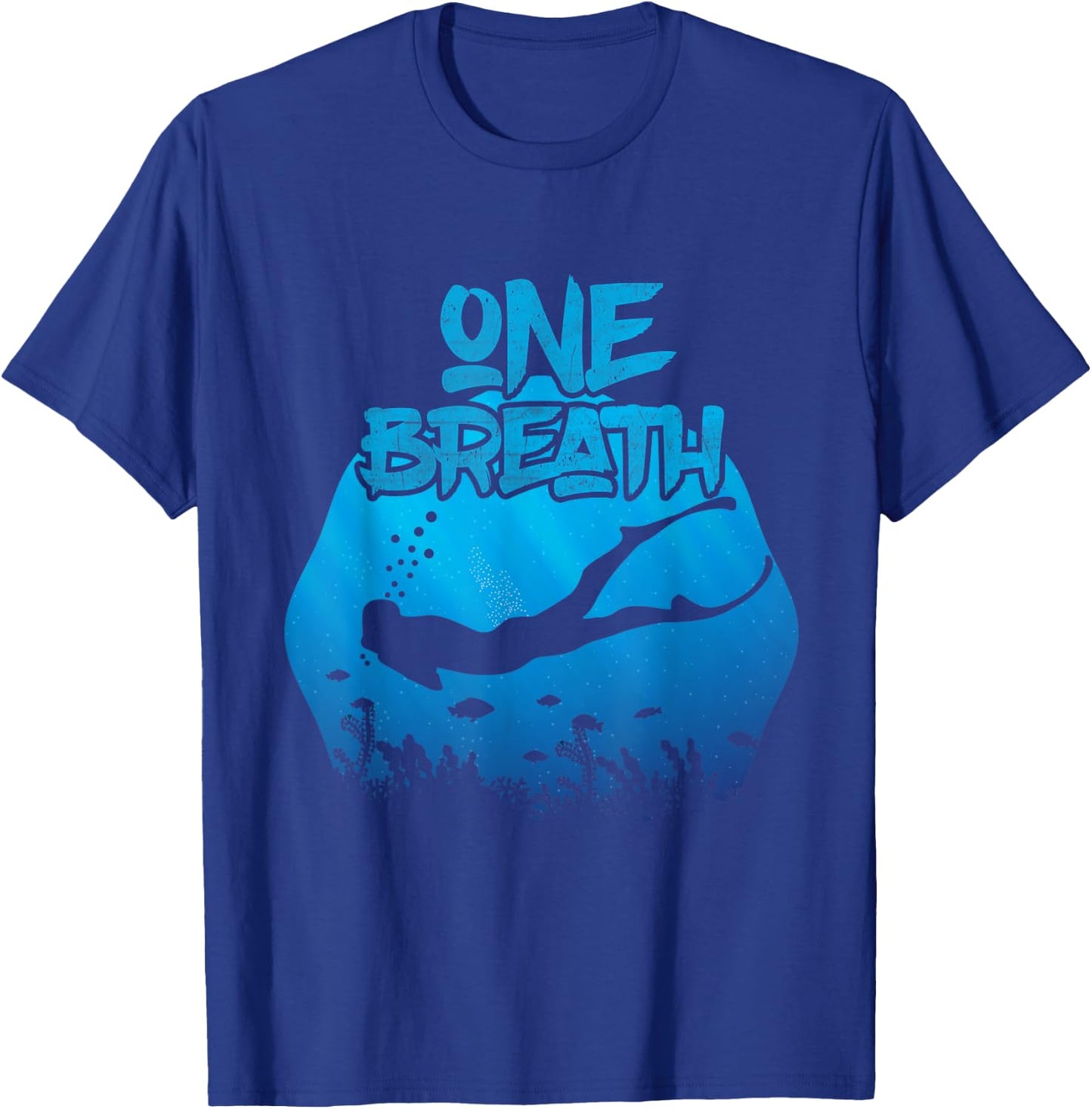 Freediving One Breath Diving Apnoe Ocean T-Shirt - T-Shirt | Royal