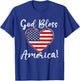 Funny God Bless American USA Flag Patriotic 4th of July T-Shirt - T-Shirt | Royal