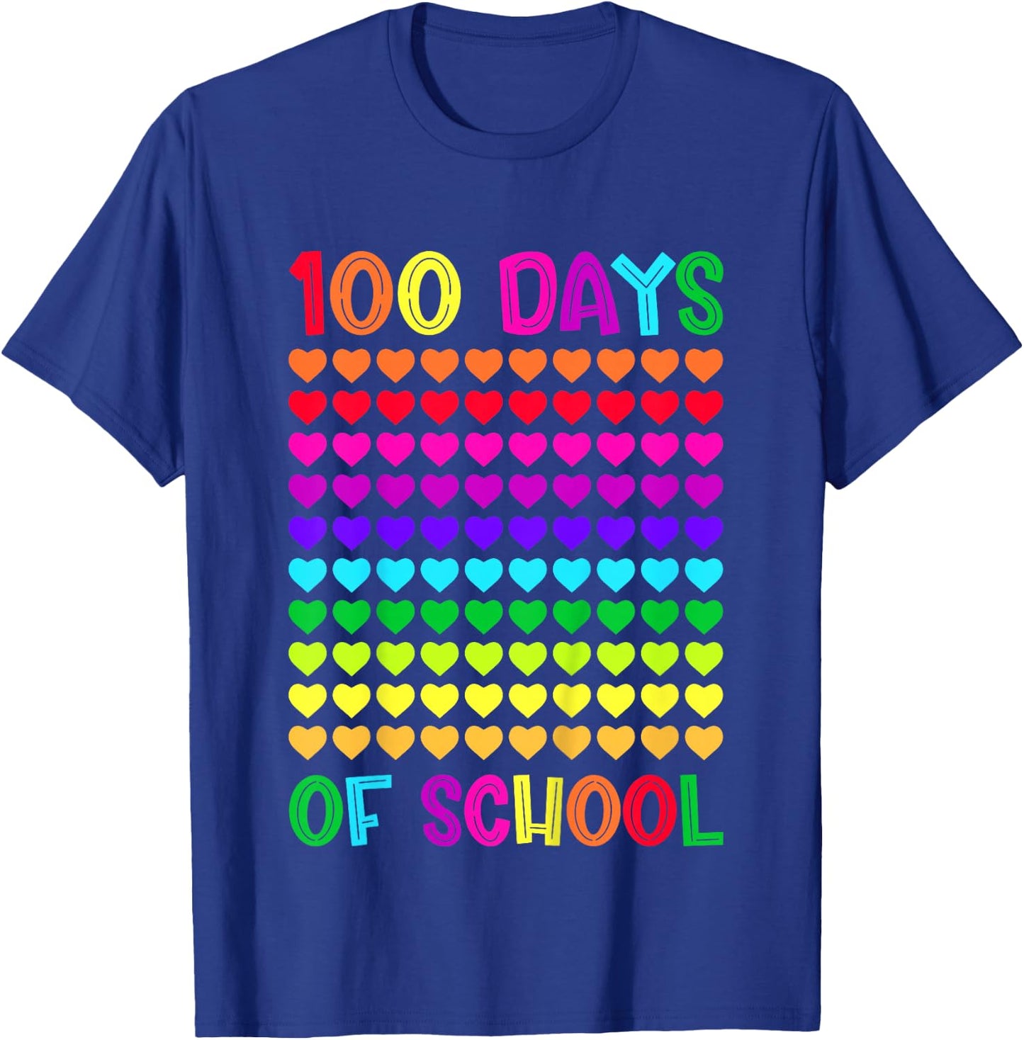 100 Days of School and Still Loving it Hearts 100th Day Girl T-Shirt - T-Shirt | Royal