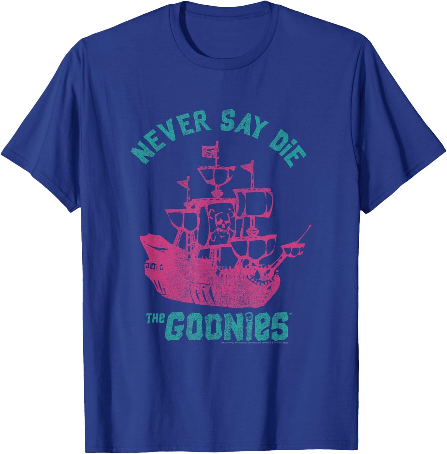 The Goonies Pastel Pirate Ship and Logo Movie T-Shirt - T-Shirt | Royal