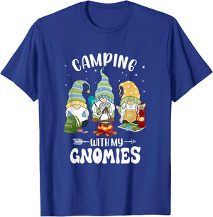 Camping with My Gnomies Funny Gnome Camp T-Shirt - T-Shirt | Royal