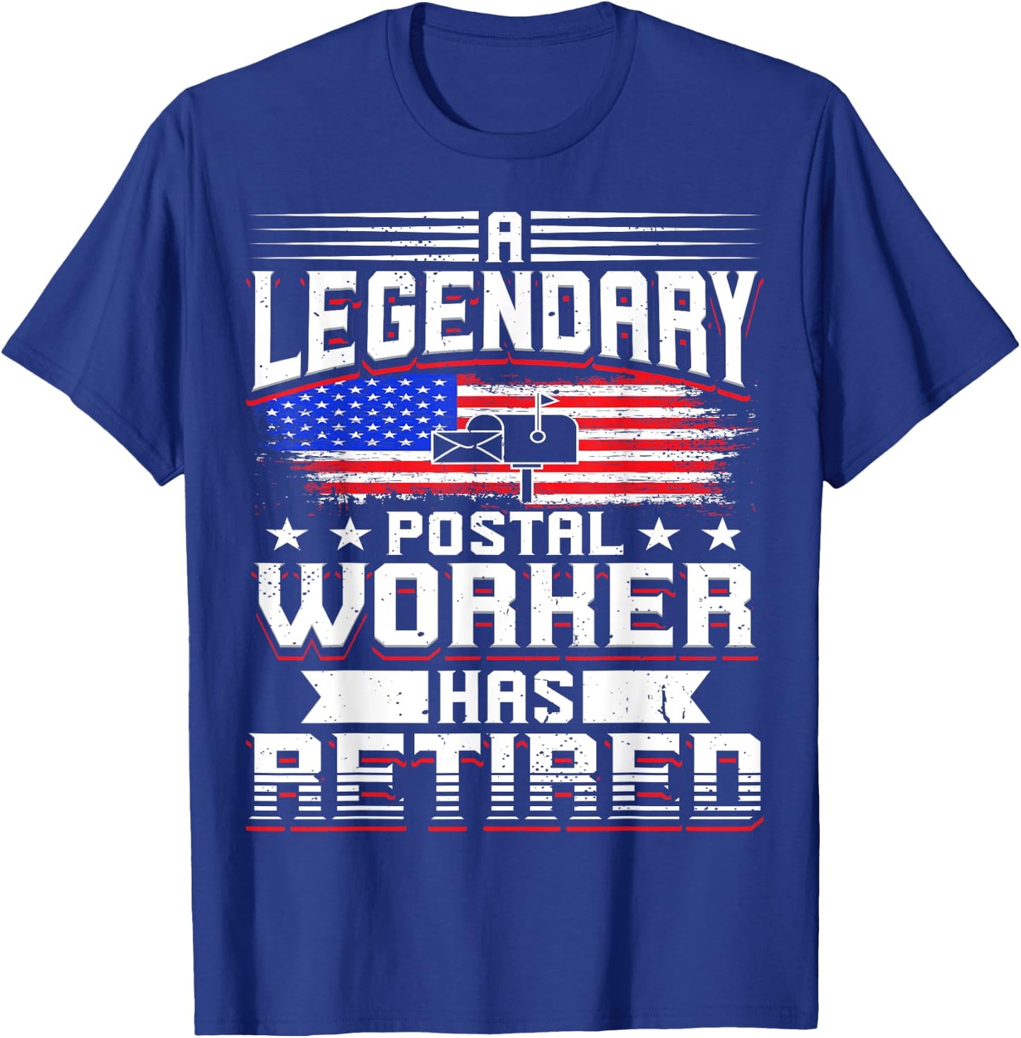 Retired Postal Worker Mailman Retirement T-Shirt - T-Shirt | Royal