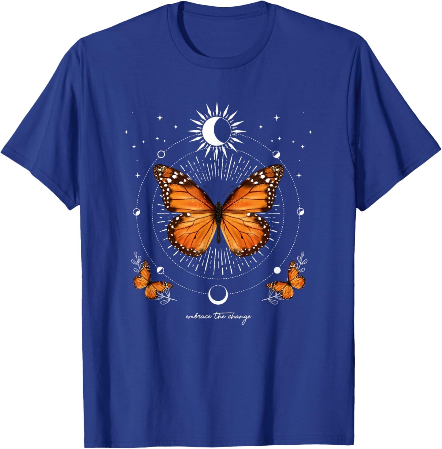 Monarch Butterfly Celestial Butterfly Sun Moon Phase Magical T-Shirt - T-Shirt | Royal