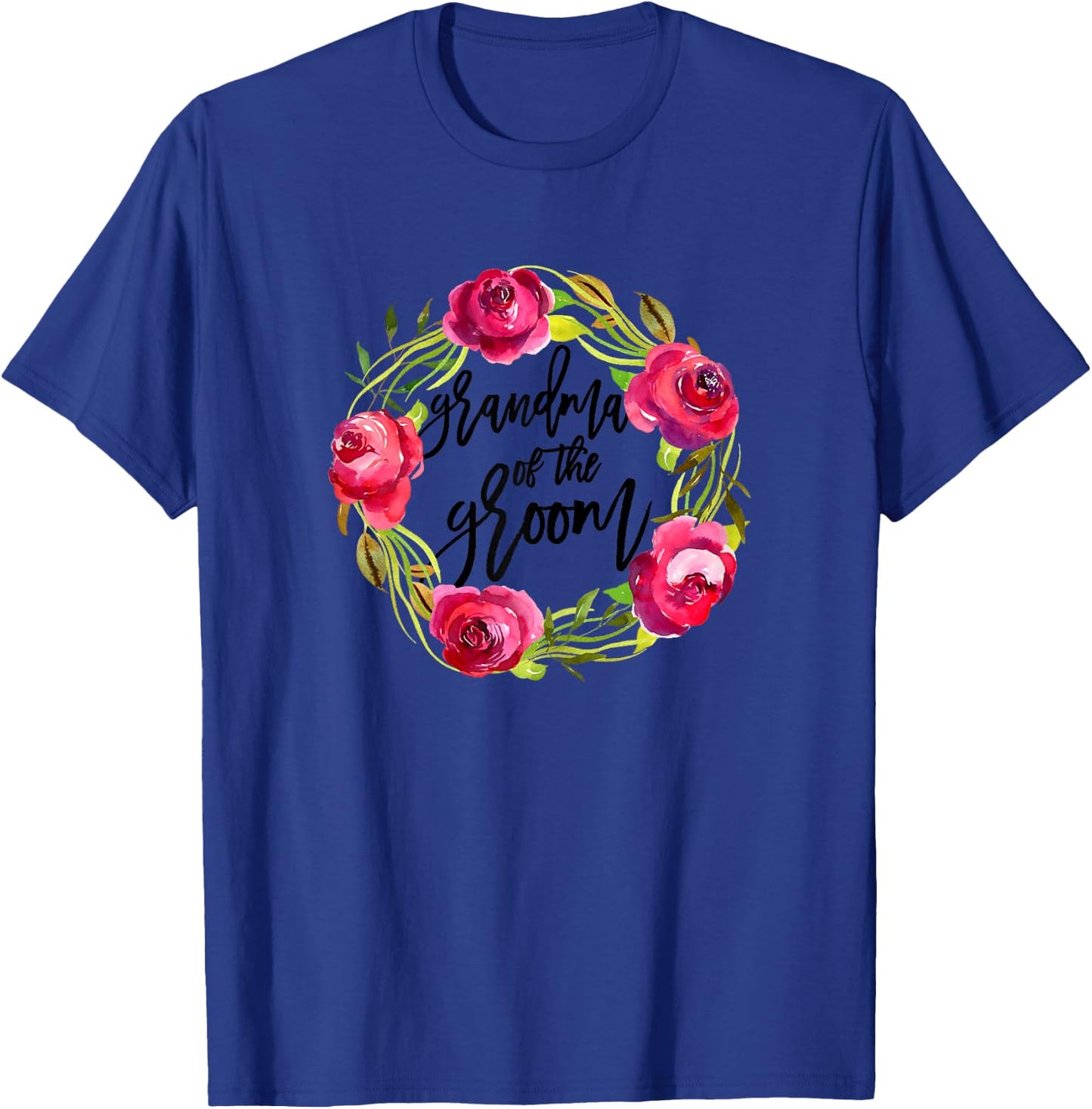 Grandma of the Groom Cute Floral Bridal Party Wedding Shower T-Shirt - T-Shirt | Royal