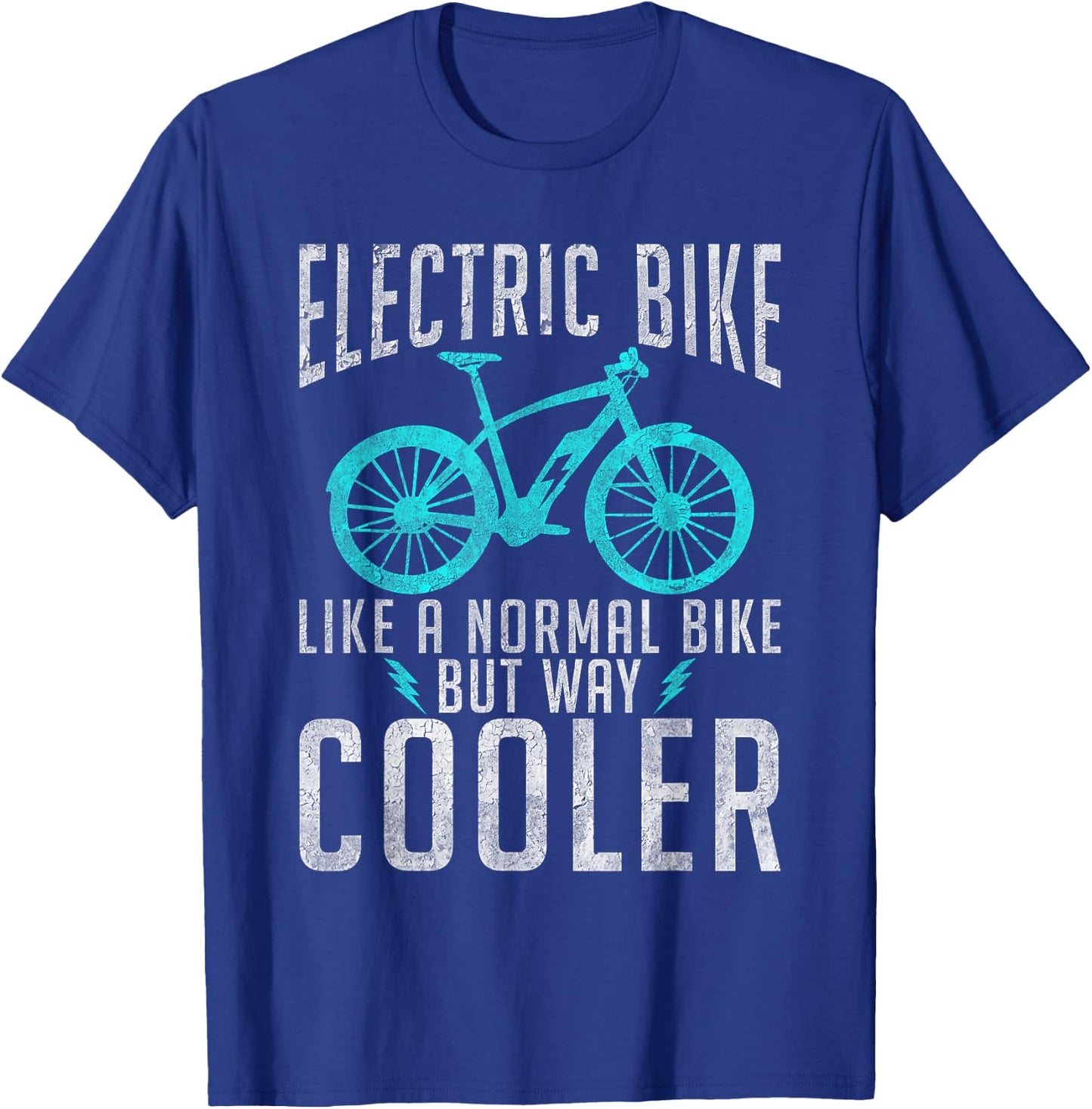 Electric Bike like a normal Bike but way cooler E Bicycle T-Shirt - T-Shirt | Royal