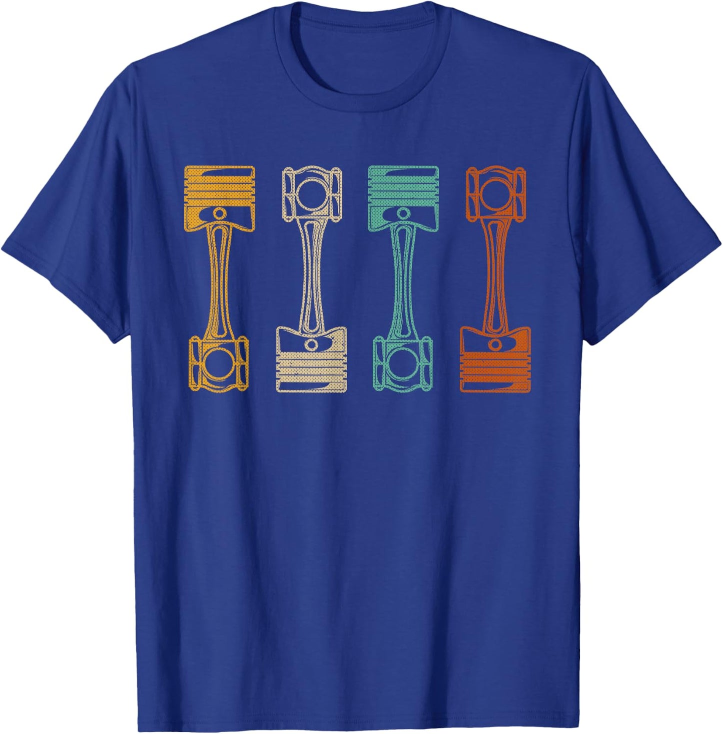 Piston Pattern - Retro Automotive Engine Mechanics Design T-Shirt - T-Shirt | Royal
