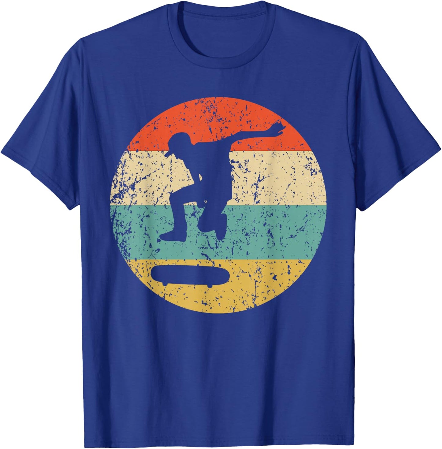 Skateboarding Vintage Retro Skateboarder T-Shirt - T-Shirt | Royal